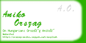 aniko orszag business card